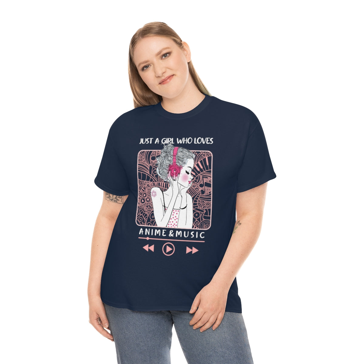 Just A Girl Who Loves Anime and Music, Anime Shirt, Anime Gift, Anime Lover, Manga Shirt, Anime Hoodie, Anime Lover Gift