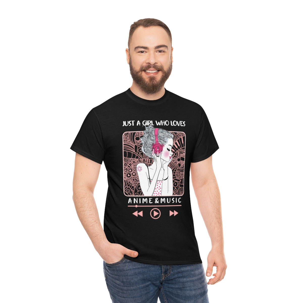 Just A Girl Who Loves Anime and Music, Anime Shirt, Anime Gift, Anime Lover, Manga Shirt, Anime Hoodie, Anime Lover Gift